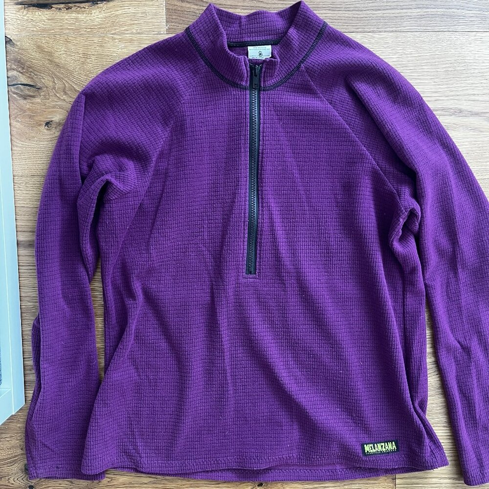 Melanzana Womens' Micro Grid Crew Zip - Size Large